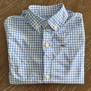 Vineyard Vines Light Blue & White Gingham Button-Down Shirt